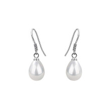 Earrings, S925 Sterling Silver Teardrop Glass Beads French Vintage Women's Jewelry 8*12MM
