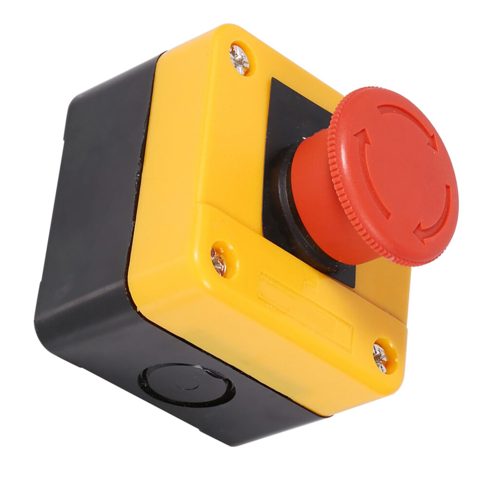 Waterproof Push Button Switch, Plastic Housing, Red Emergency Stop Sign, Red Emergency Switch For Push Button Applications 6038364393937