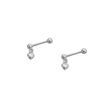 Heart Earrings, Small Fresh Style S925 Silver Screw Back Stud Earrings for Women