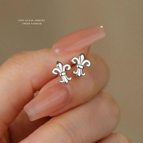 Iris Earrings, S999 Pure Silver Unisex Versatile Earrings 2
