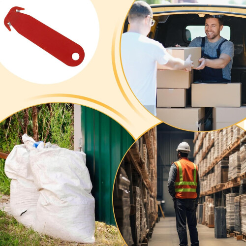 Retractable Box Cutter and Can Opener, Double Edged Automatic Cutter, Multifunctional Package Opener, Red 2