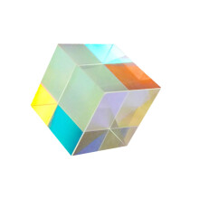 Glass Cube Prism 0.8X0.8cm RGB Optical Dispersion Desk Decoration Colorful Home Decor Mirror Film