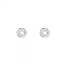 Mini Money Earrings, S999 Pure Silver Chinese Trend Fashionable Versatile Solid Silver Gold Coin Earrings for Women