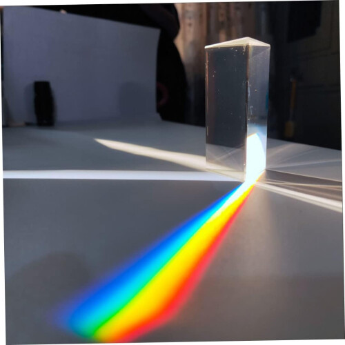 Triangular Prism Optical Crystal Refractor Glass for Science Teaching, Spectrum Physics, Photography, Portable Decoration 2