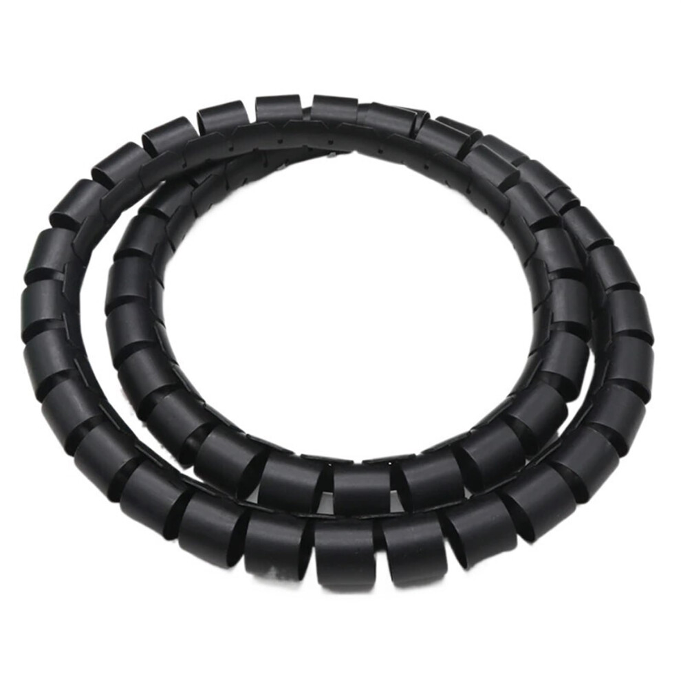 Spiral Protection Cable Wrap 1 Metre 15Mm Inside Diameter Black Tube Organizer For 8Mm To 25Mm Pipe Protection 6447073767159