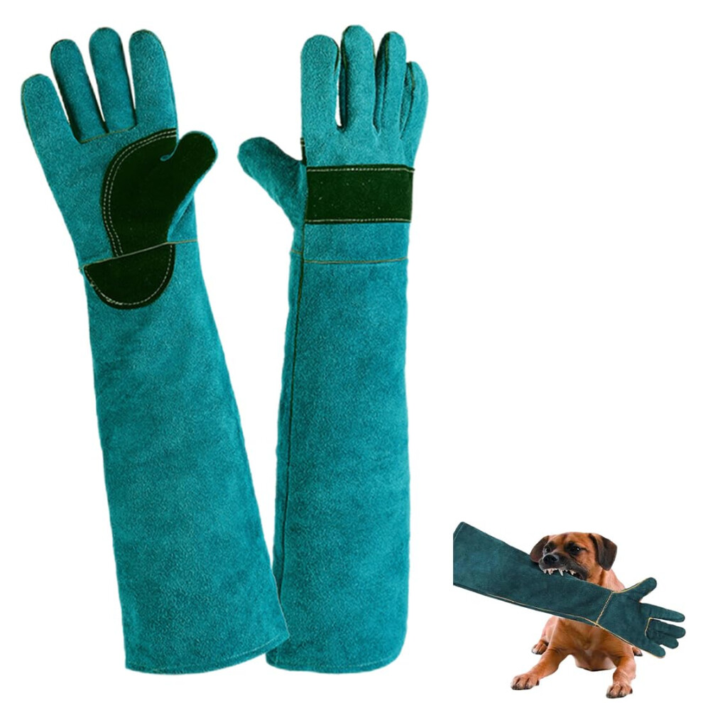 Hair Roller & Bite-Resistant Cowhide Gloves For Dogs, 45 Cm Protective Gloves For Feeding And Training 6947110300948