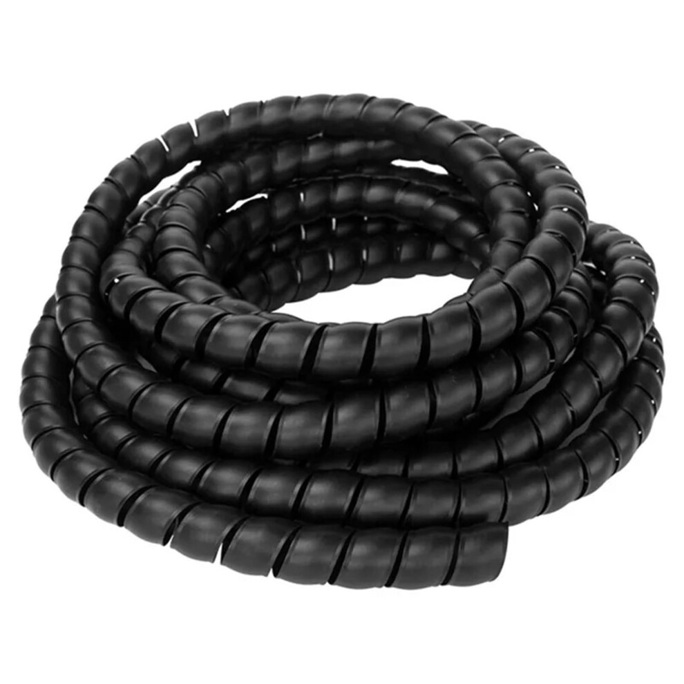 Spiral Protection Wrap 1 Metre Black Plastic Tube For Wire Cable 10Mm Inside Diameter Durable Organiser Sleeve 6447073767616