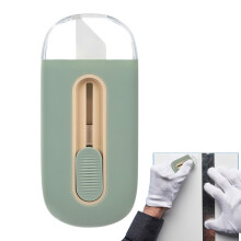 Paper Cutter Unpacking Tool, Mini Box Cutter with Automatic Locking Function, Green Cardboard Cutter for Safe Family Use