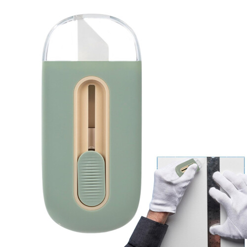 Paper Cutter Unpacking Tool, Mini Box Cutter with Automatic Locking Function, Green Cardboard Cutter for Safe Family Use