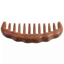 Massage Comb, Unisex Natural Wood Wide Tooth Hair Comb for Scalp Massage, Decorative Design