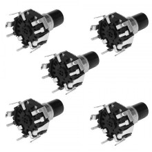 Car Navigation CD Volume Encoder with Push Button, 5Pcs EC12D1524403 EC124264