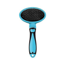 (Blue) Dogs Grooming Comb Comfort Handle Deshedding Slicker Brush for All Hair Types