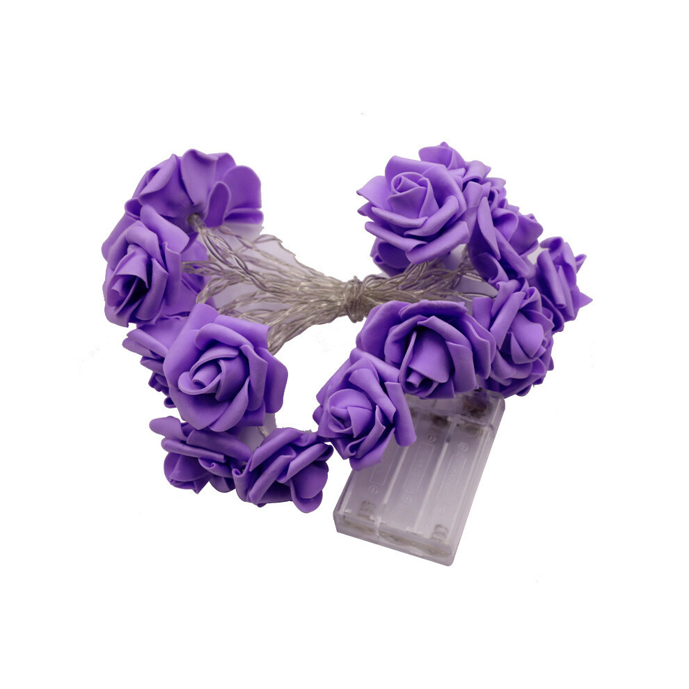 (Rose: Purple, 6m 40 lights USB model) led rose battery light string birthday party indoor room decoration-image-OPC-PJVXX86-NEW