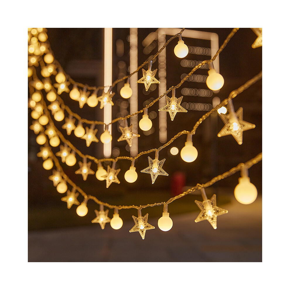 (White ball star warm white, 3m 20 lights battery + USB) Outdoor camping led ball light string room outdoor decoration atmosphere ball light string-image-OPC-PJVXYJC-NEW