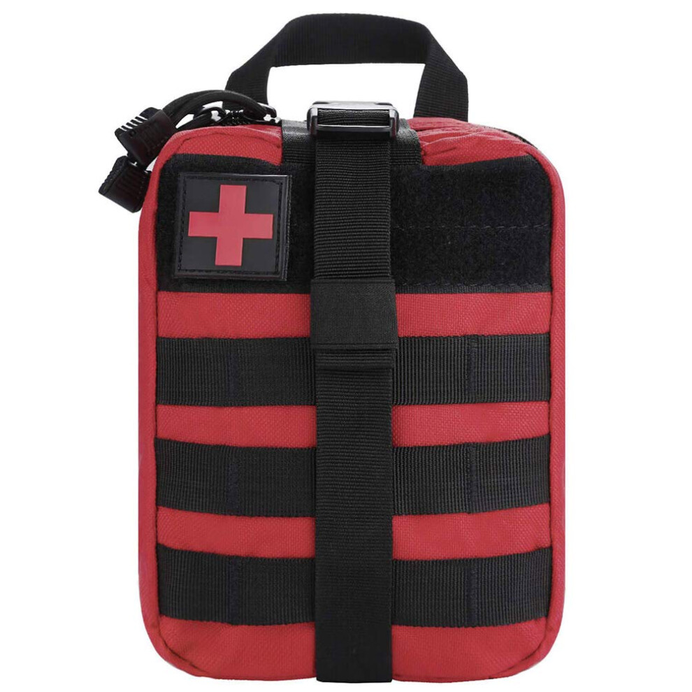 Molle Tactical First Aid Set Red Medical Bag for Outdoor Camping, Sports Travel, Emergency Medical Use