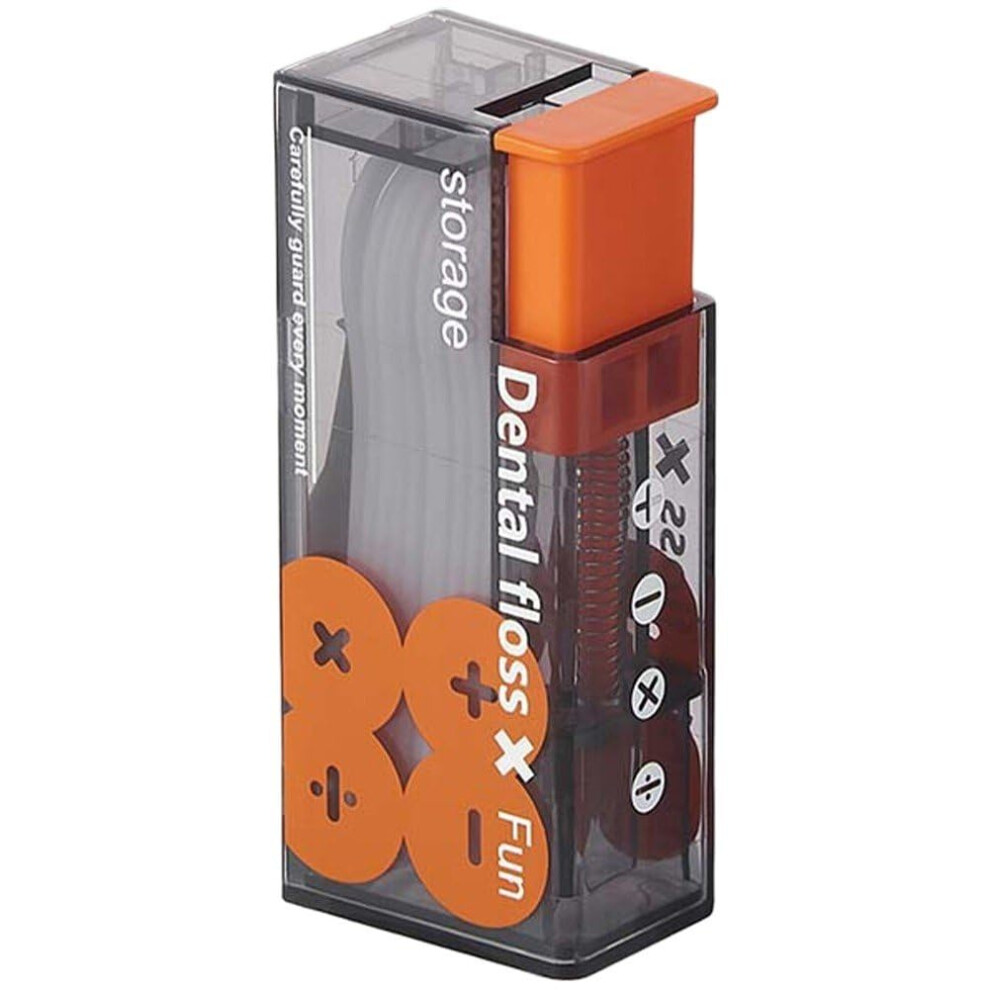 Orange Dental Floss Dispenser Pack Of 10, Portable Automatic Floss Picks Cases For Teeth Cleaning And Oral Hygiene