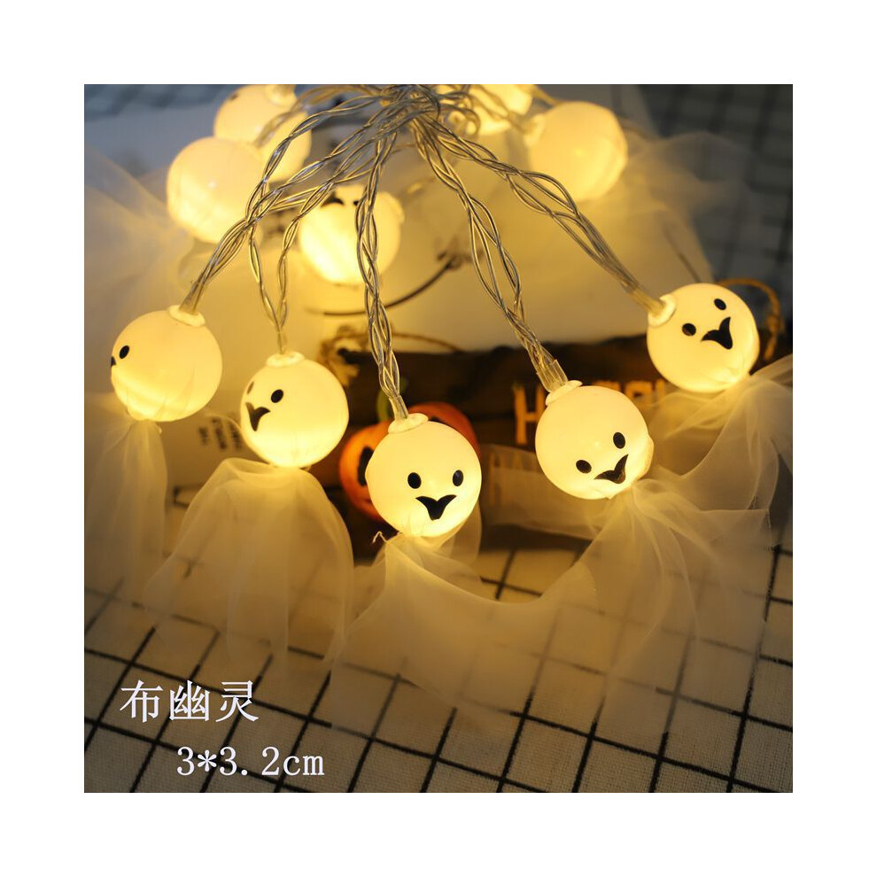 (Cloth Ghost, 3 meters 20 lights warm white) Halloween light string scene layout ghost outdoor festival decoration LED light string-image-OPC-PJVXZR7-NEW