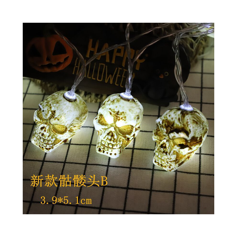 (Skull B, 4.5m 30 lights white) Halloween light string scene layout ghost outdoor festival decoration LED light string-image-OPC-PJVXZZN-NEW