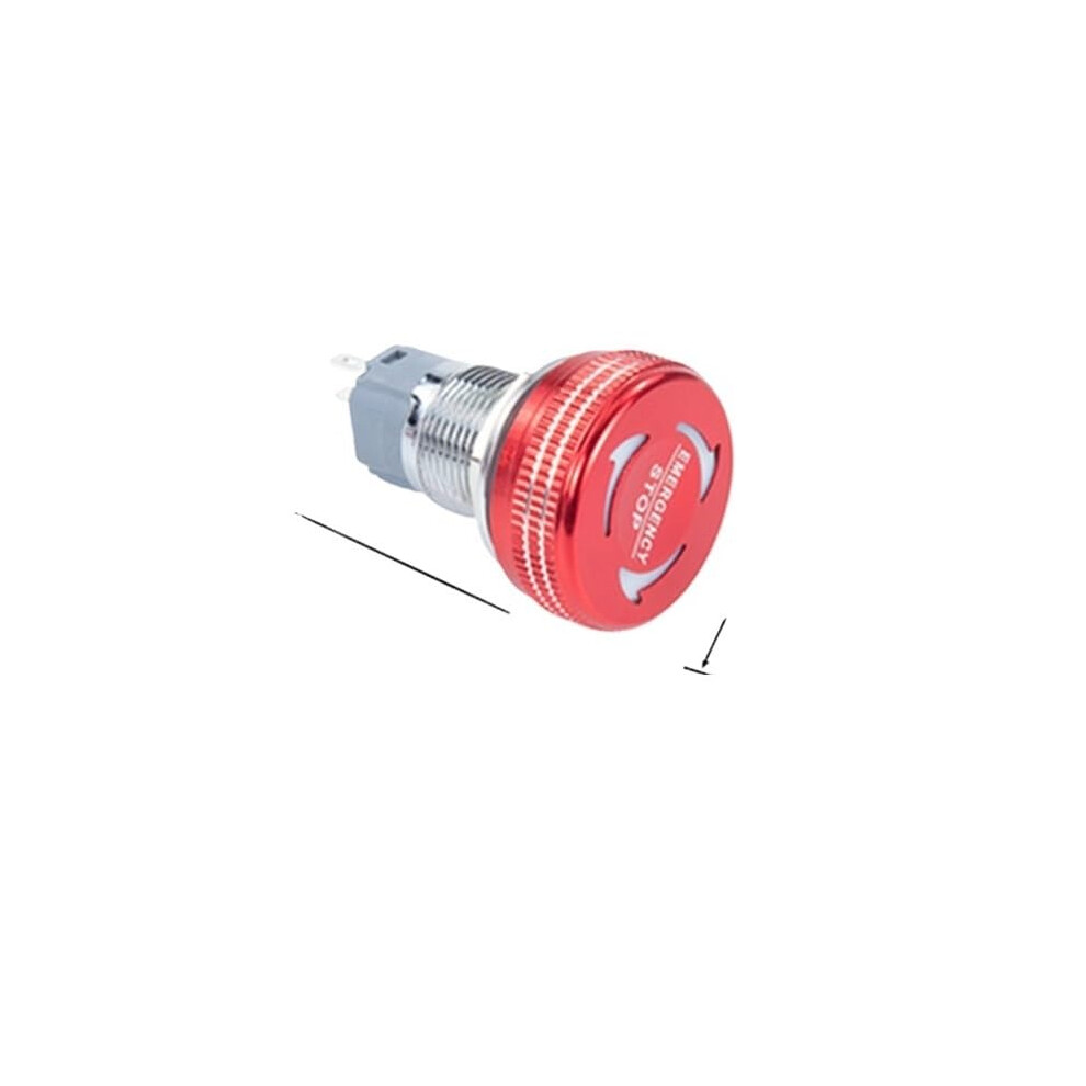 1No1nc Emergency Stop Metal Push Button Switch 16Mm Mushroom Led 12V 24V 220V Blue Light 3-6V Compatible 6447073768651