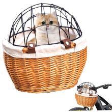 Dog Bike Carrier Basket 11.8 x 9.8 x 13.8 Inches Breathable Hollow Pet Carrier for Small Dogs and Cats Removable Design