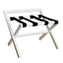 Wooden Luggage Rack Storage Rack - Foldable Suitcase Stand for Bedroom, Guest Room, Hotel, White Shoe Holder 1 Pack