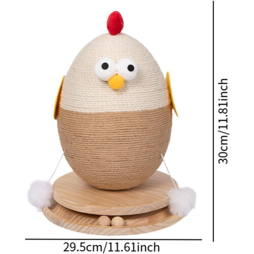 Sisal Cat Tree for Kittens, Scratching Post with Stable Wood Base, Interactive Play and Exercise Decor 1