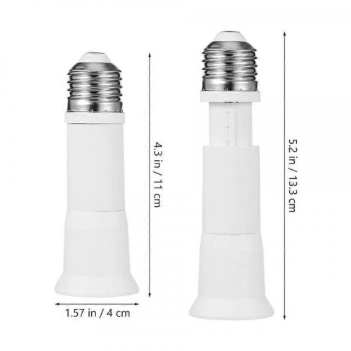 Telescopic Light Bulb Extension Socket, 2pcs E27 Light Bulb Socket 1