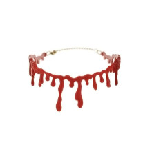 Creative Dripping Blood Halloween Party Choker, Red Simulation Blood Rot Necklace for Costume Accessories
