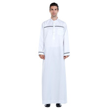 Herren Kaftan Langarm Thobe Muslimische Kleidung Für Männer 3XL Weiß Bademantel Arabisch Eid Maxikleid