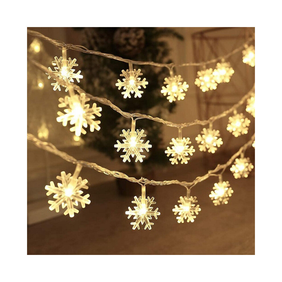 (Warm white, 12m 100 lights solar model) LED Snowflake Light String Solar Decorative Light USB Christmas Light String-image-OPC-PJVY679-NEW