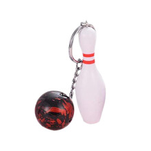 Bowling Keychain, Mini Bowling Pin Pendant, Sports Key Holder for Car and Backpack, Durable Metal Design, Gift for Bowlers