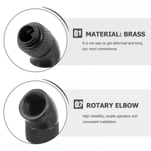 2 PCS, Water-cooled Elbow Connector, 90 Degree, G1/4 Thread for Computer Cooling System 2