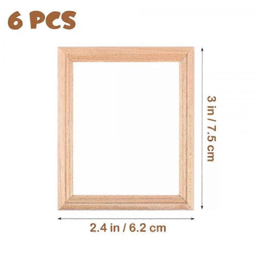 Dollhouse Photo Frame, 6 Pcs Mini Decor Model Frames Kit 1