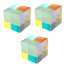 Colour Prism Glass Prism Cubes Pack of 3 - RGB Optical Glass Dispersion Cubes 0.8x0.8cm for Lens Accessories