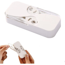 Portable Dental Floss Dispenser with 12 Ultra Thin Floss Picks, Travel Case for Family Use, White Automatic Organizer