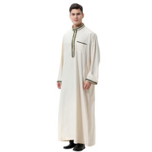 Kaftan Men's Long Prayer Clothing XXL Beige Thobe Ethnic Maxi Dress Arabic Islamic Eid Apparel for Men