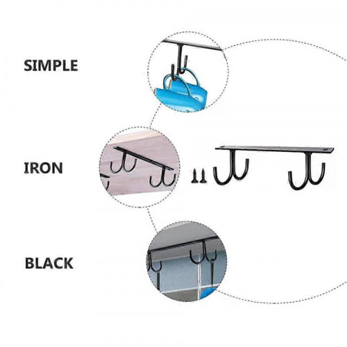 Cup Storage Rack, Kitchen Hanging Mug Holder Stand with Hooks for Home Coffee Use 2