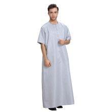 Kaftan Men's Long Prayer Clothing Thobe Arabic Eid Bathrobe Ethnic Maxi Dress Size S Gray Middle Eastern Style
