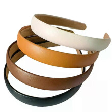 Leather Headband, 4 Pack Non-Slip Fashion Wide Simple Headband for Women