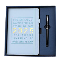 2025 A5 Monatsplaner Notizbuch mit Gelstift, Hardcover, Wasserabweisendes Cover, Zeitmanagement, Etiketten, elastische Verschlüsse