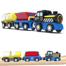 Wooden Train Electric Railway Locomotive Battery Operated High Speed Toy Compatible with Brio Wooden Tracks for Kids