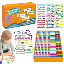 Vokabelkarten-Set Phonics-Übungsspiel für Vorschulkinder, Bunte Leseförderungskarten, Wort-Laut-Puzzle für Kinder