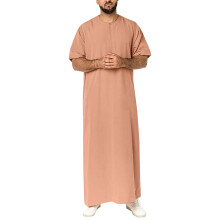 Muslim Robes for Men 4XL Khaki Thobe Arabic Prayer Bathrobe Islamic Clothing Eid Gifts Lightweight Cotton