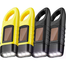 Flashlight, 4 Pack Hand Crank Solar Powered Emergency Rechargeable LED