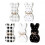 5Pcs Wooden Easter Bunny Table Sign Plaque, Rustic Rabbit Figurine with Jute Bow 1