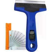 Razor Blade Scraper, 4" Scraper Tool with 10 Extra Replacement Metal Blades