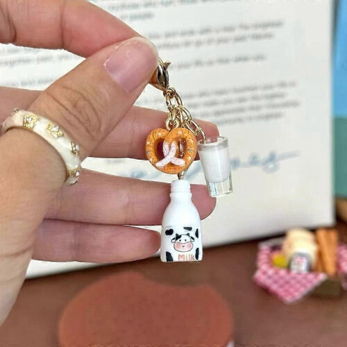 Handmade Milk Bread Charm Keychain, Pendant Decoration, User Friendly Gift Accessory 2