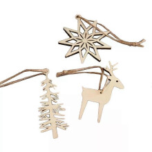 DIY Natural Wooden Chip Christmas Tree Hanging Ornaments Pendant, Kids Gifts, Xmas Decorations