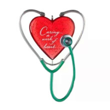 Heart Stethoscope Christmas Decoration, Xmas Tree Ornament for Healthcare Workers, Medical Holiday Decor