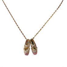Sparkling Ballet Dance Shoe Charm Pendant Necklace, Fashionable Jewelry Gift for Women Girls